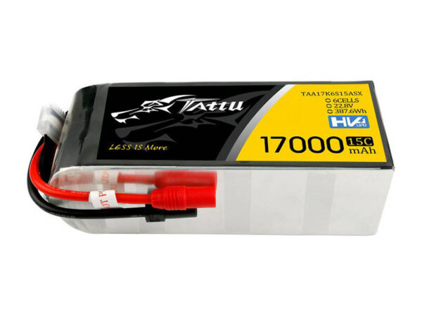 Tattu 17000mAh 22.8V 15C 6S1P Lipo Aku AS150+XT150 pistikuga