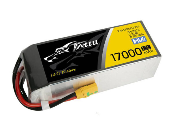 Tattu 17000mAh 22.8V 15C 6S1P Lipo Aku XT90-S (anti-spark) pistikuga