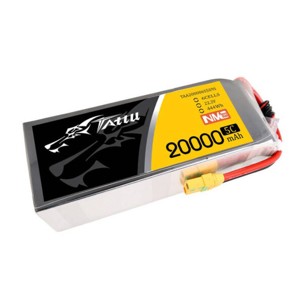 Tattu NMC 20000mAh 22.2V 5C 6S1P Lipo aku komplekt XT90-S pistikuga
