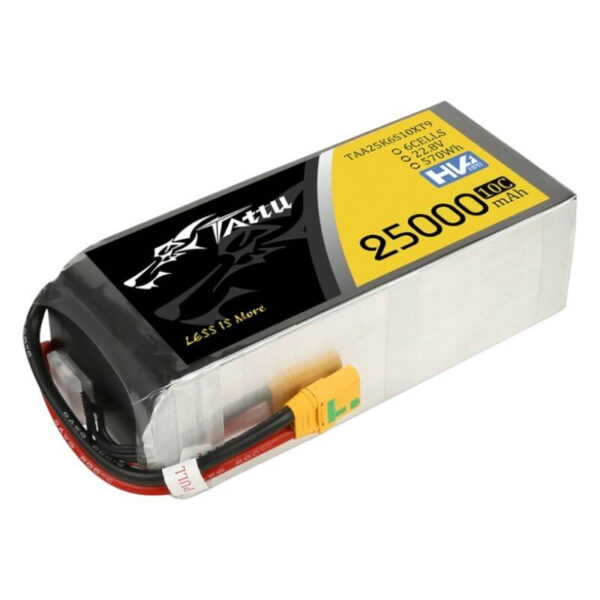 Tattu 25000mAh 22.8V 10C 6S1P Lipo aku komplekt XT90-S-iga