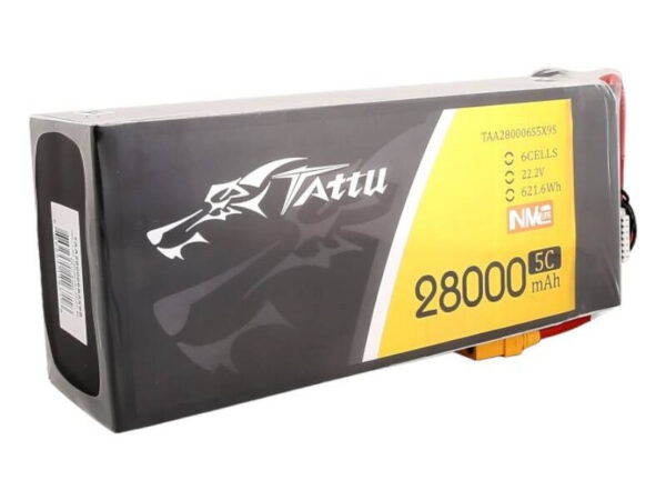 43187_1 Tattu NMC 28000mAh 22.2V 5C 6S1P Lipo aku komplekt XT90-S pistikuga
