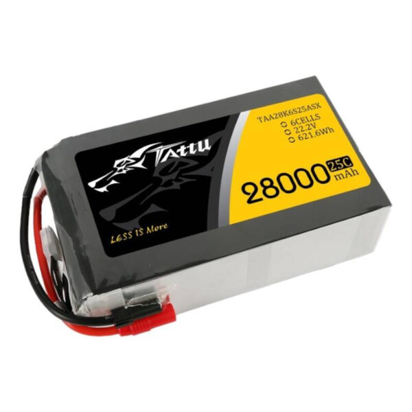 Tattu 28000mAh 22.2V 25C 6S1P Lipo aku komplekt AS150+XT150-ga