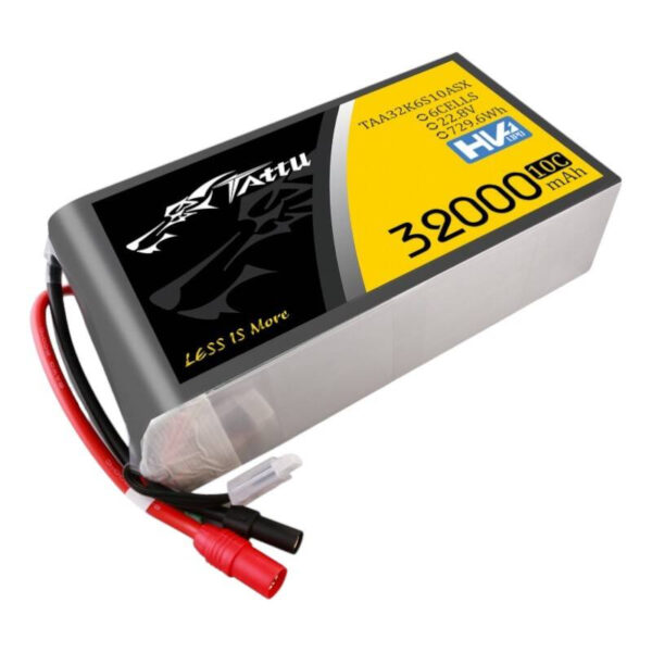Tattu 32000mAh 22.2V 25C 6S1P Lipo aku komplekt AS150+XT150-ga