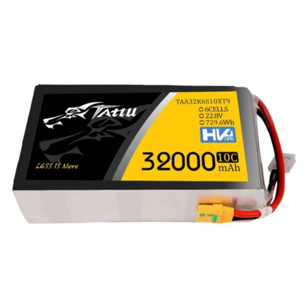 Tattu 32000mAh 22.8V 10C 6S1P Lipo aku komplekt XT90-S-iga