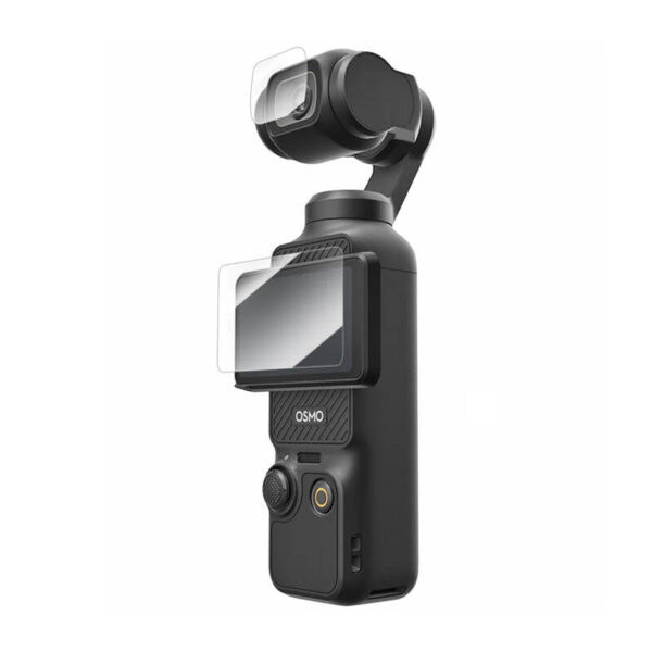 Kuumtöödeldud klaasifilm TELESIN DJI Osmo Pocket 3 jaoks (objektiivifilm x2 + LCD-ekraani film x2)