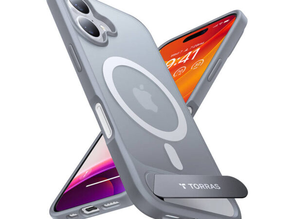 45955_1 Etui Torras Pstand seeria iPhone 16 Plus jaoks (titaanihall)
