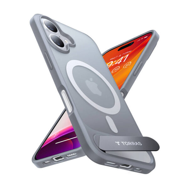 45955_1 Etui Torras Pstand seeria iPhone 16 Plus jaoks (titaanihall)