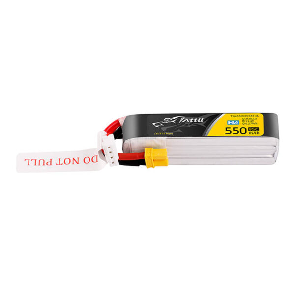 Tattu 3s 550mAh 95C 11.4V HV Lipo Aku XT30 pistikuga Long-Pack