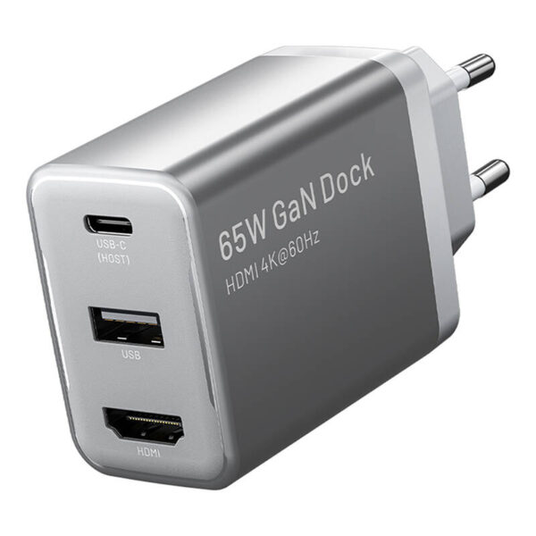 Vention FJAH0-EU USB(C+A)+HDMI GaN toiteadapter (60W/5W/4K@60Hz) (hall)