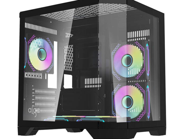 47259_4 Darflash FT350 arvutikorpus + 5 aRGB ventilaatorit (must)