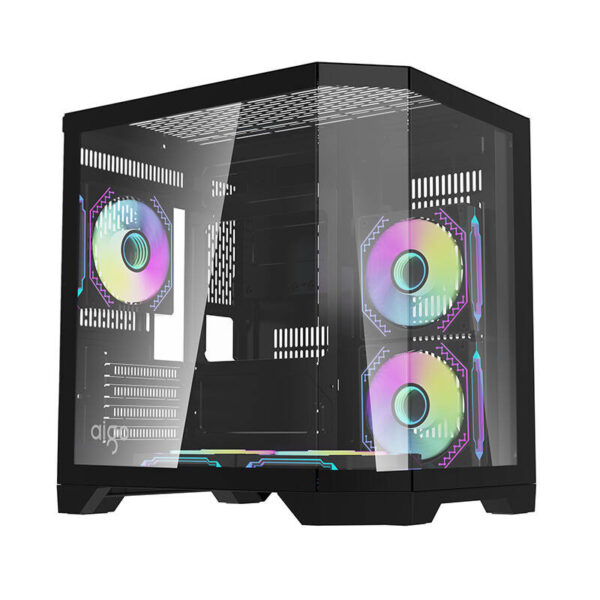 Darflash FT350 arvutikorpus + 5 aRGB ventilaatorit (must)