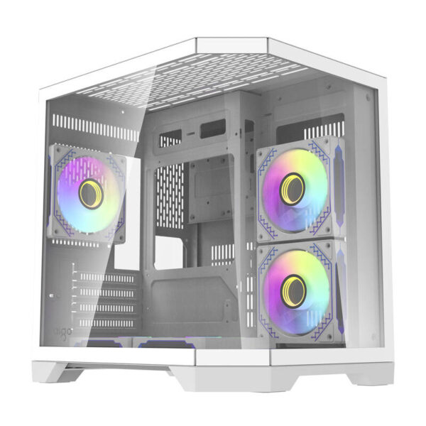 47260_10 Darflash FT350 arvutikorpus + 5 aRGB ventilaatorit (valge)