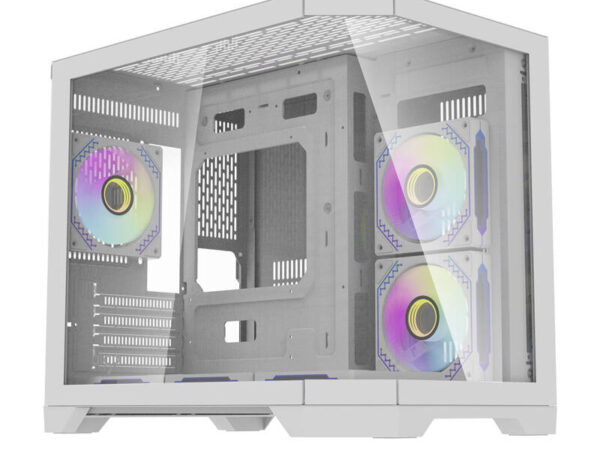 47262_8 Darflash FT418 arvutikorpus + 6 aRGB ventilaatorit (valge)