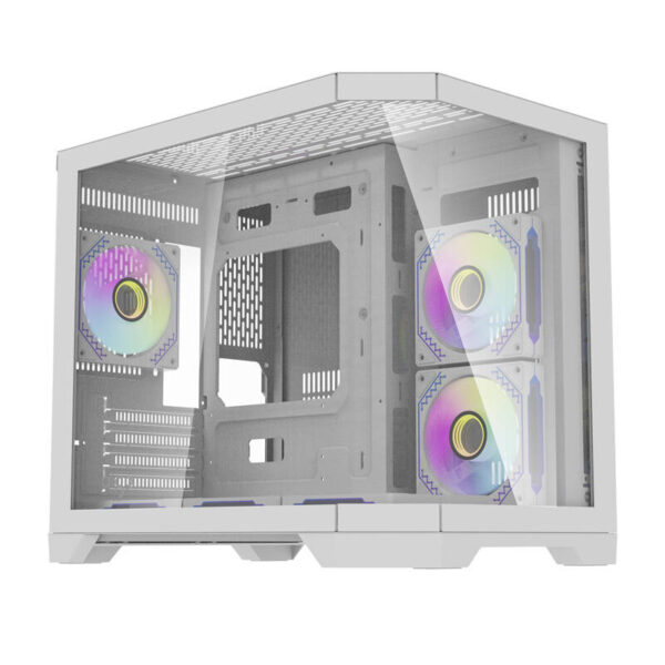 Darflash FT418 arvutikorpus + 6 aRGB ventilaatorit (valge)