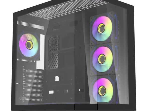 47263_1 Darflash FT418 PRO arvutikorpus + 7 aRGB ventilaatorit (must)