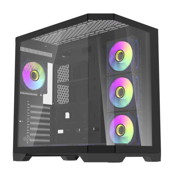 47263_1 Darflash FT418 PRO arvutikorpus + 7 aRGB ventilaatorit (must)