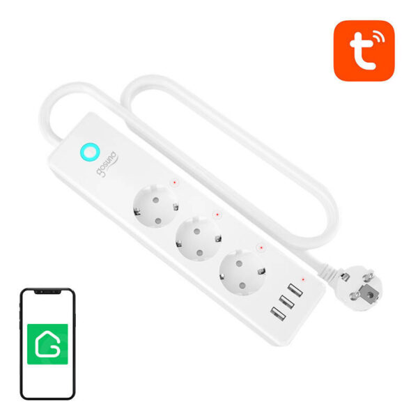 Gosund P1 PLUS nutikas WiFi toitepistik (3x AC schuko, 3x USB-A) Tuya