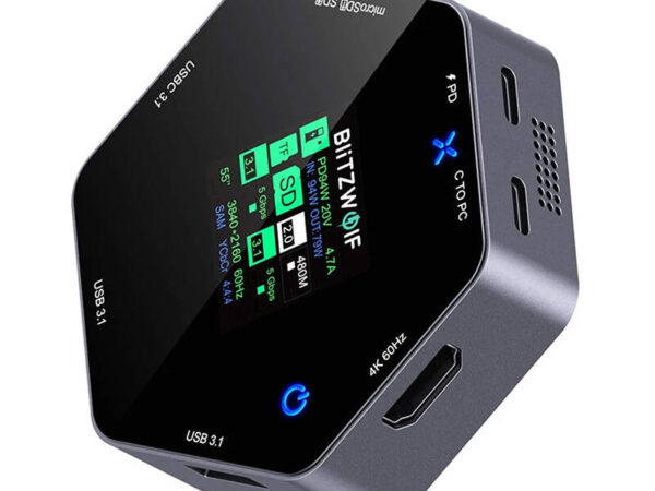 47477_1 Blitzwolf 8in1 dokkimisjaam BW-TH16 USB 100W LCD nutikas ekraan