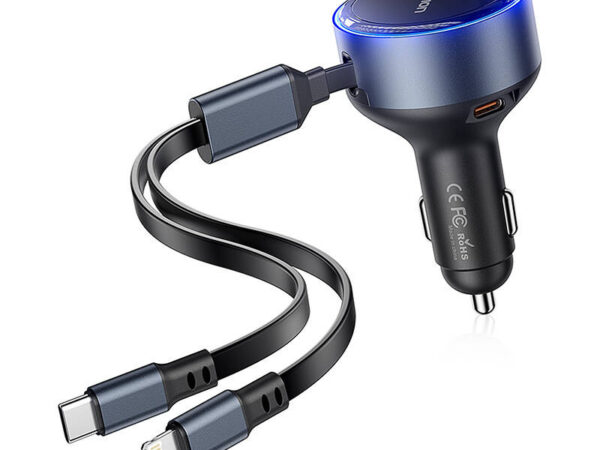 47727_1 Vention FFOB0 USB-C auto laadija + USB-C/Lightning 30W kaabel