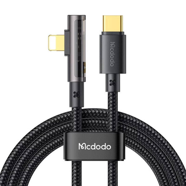 McDodo CA-3390 36W 1.2m USB-C kuni Lightning nurkjuhe (must)