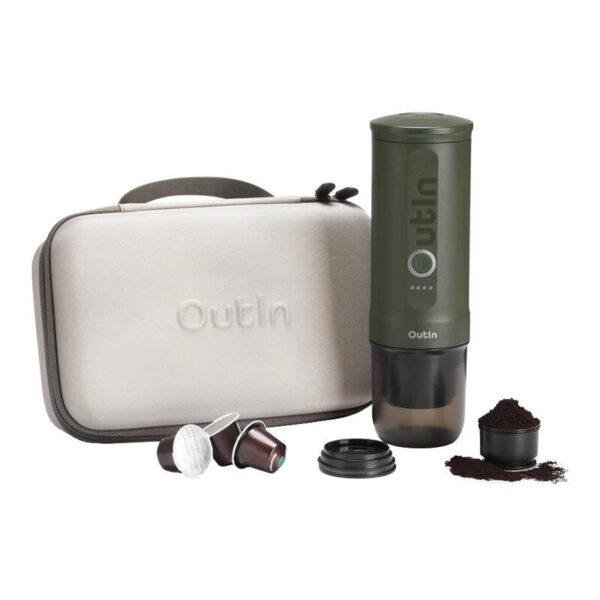 Outin | Nano kohvimasina komplekt koos kaitsekotiga | 7500mAh | Roheline