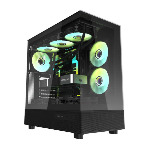 Darkflash DPX90 arvutikorpus (must) + 3 ventilaatorit