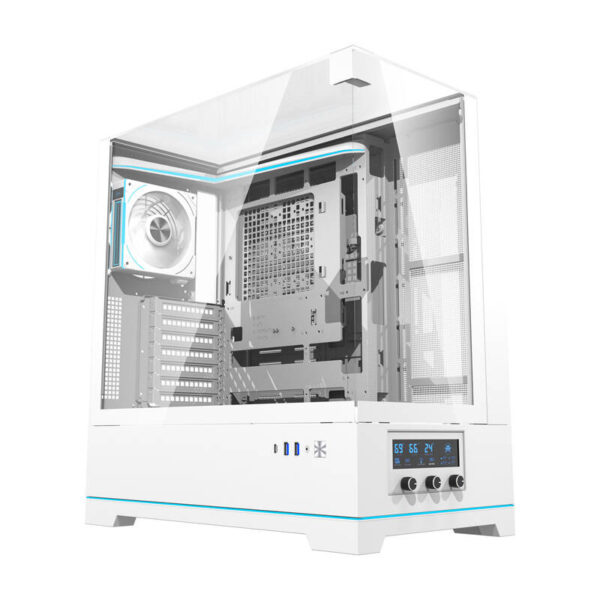 Darkflash DY450 PRO arvutikorpus (valge) + 1 ventilaator