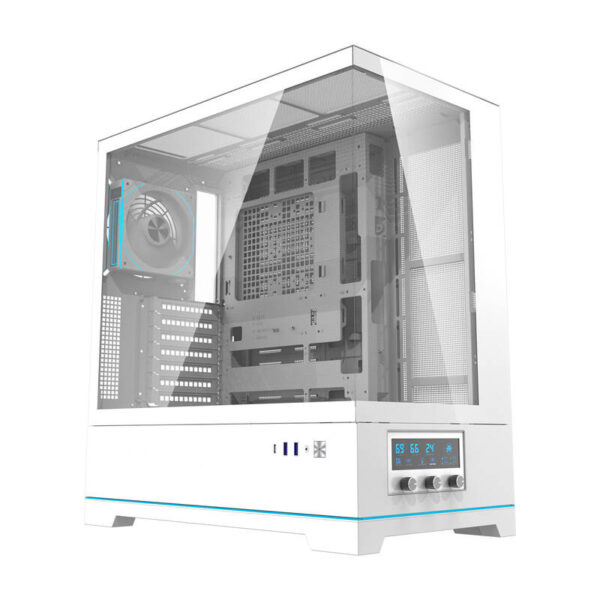 48355_1 Darkflash DY451 PRO arvutikorpus (valge) + 1 ventilaator