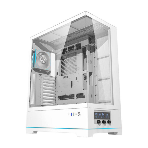48358_1 Darkflash DY451L PRO arvutikorpus (valge) + 1 ventilaator