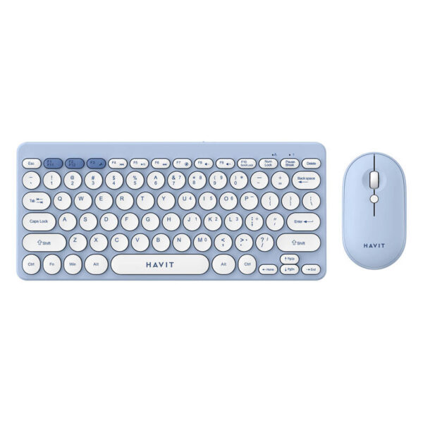 Havit KB279GCM Juhtmevaba Mängurikomplekt Klaviatuur ja Hiir Sinine QWERTY