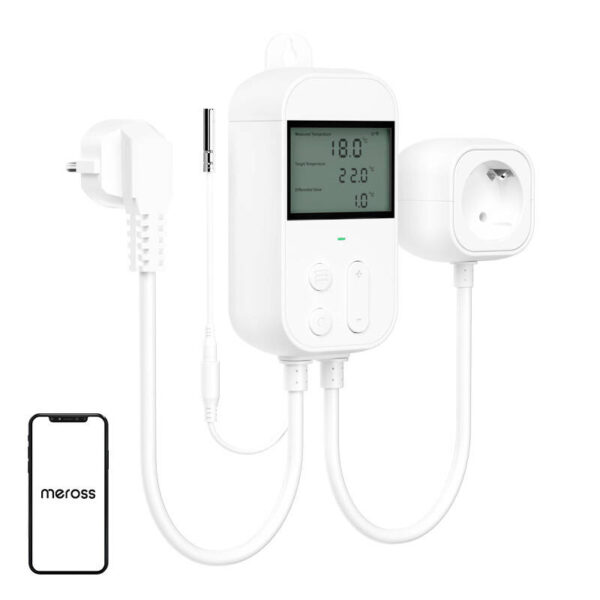 Pistikupesa termostaatiline temperatuurikontroller Meross MTS960HK (HomeKit)