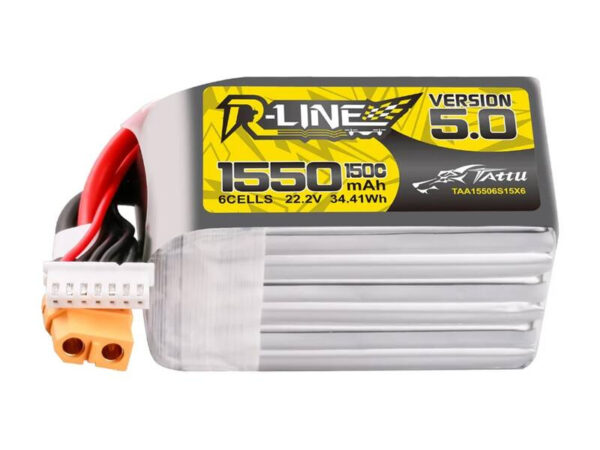 Lipo Tattu R-Line Version 5.0 1550mAh 22.2V 150C 6S aku XT60 ühendusega