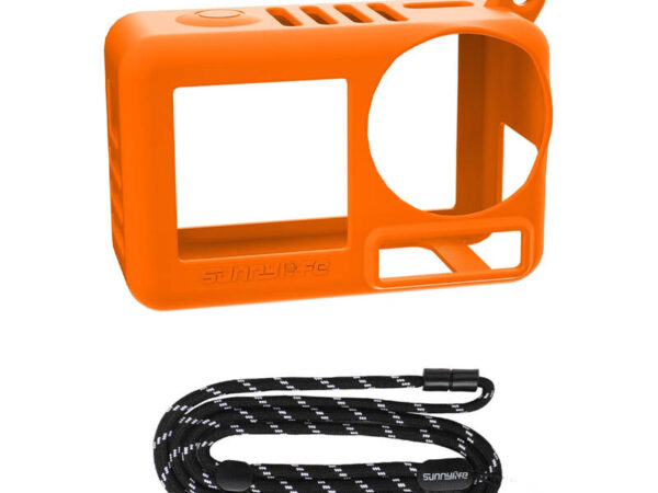 Sunnylife OA5-BHT885-C silikoonkott rihmaga OSMO ACTION 5 PRO jaoks (oranž)