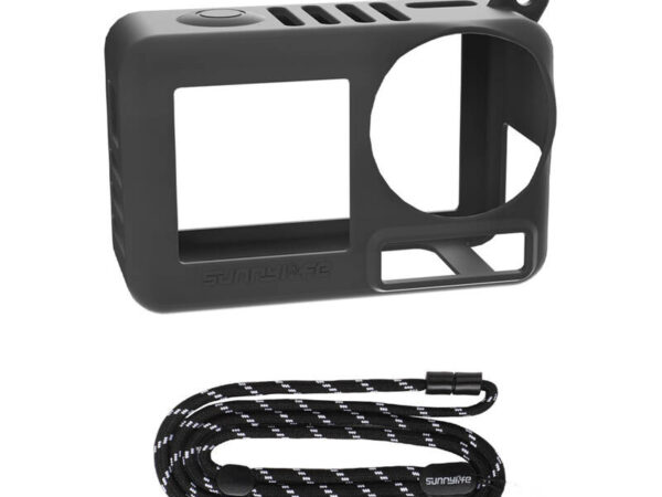 Sunnylife OA5-BHT885-D silikoonkaitse rihmaga ACTION 5 PRO jaoks (must)
