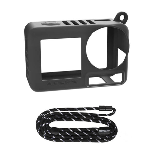 Sunnylife OA5-BHT885-D silikoonkaitse rihmaga ACTION 5 PRO jaoks (must)