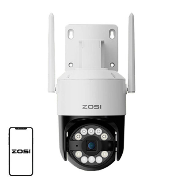 ZOSI C296 WiFi 8MP kahekordne Pan Tilt IP66 välikamera + 32GB microSD kaart