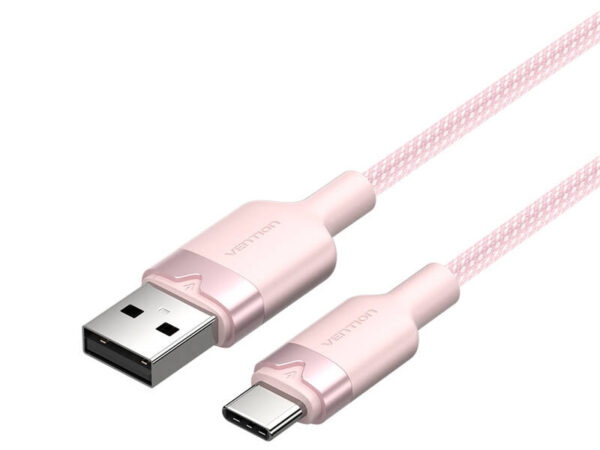 49792_1 USB 2.0 A kuni USB-C 3A Vention CTNPF 1M kaabel (roosa)