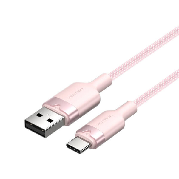 USB 2.0 A kuni USB-C 3A Vention CTNPF 1M kaabel (roosa)