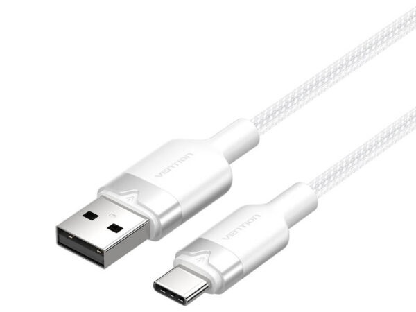 49793_1 USB 2.0 A kuni USB-C 3A kaabel Vention CTNWF 1M (valge)