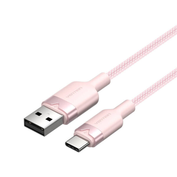USB 2.0 A kuni USB-C 3A kaabel Vention CTNPH 2M (roosa)