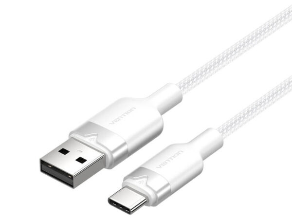 49801_1 USB 2.0 A kuni USB-C 3A kaabel Vention CTNWH 2M (valge)