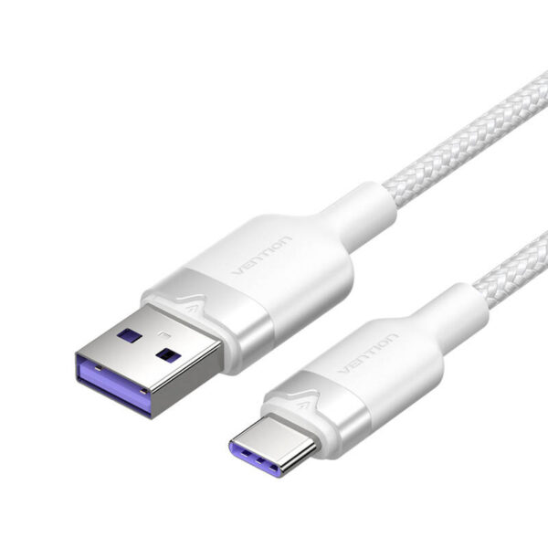 49804_1 USB 2.0 A kuni USB-C 6A Vention CTOWH 2M kaabel (valge)
