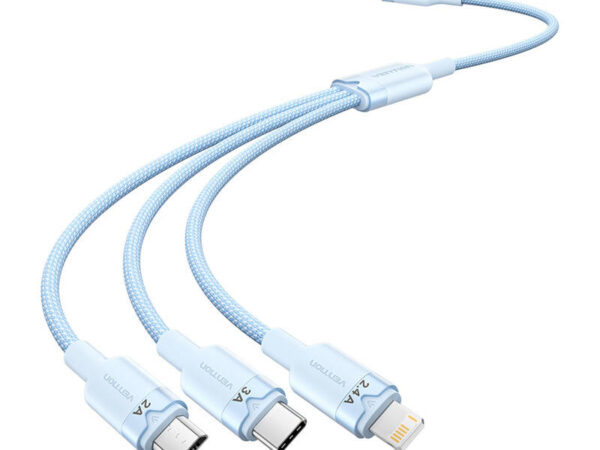49805_1 USB 2.0 A kuni 3in1 3A kaabel Vention CTPLG 1.5M (sinine)