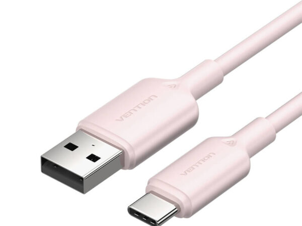 49811_1 USB 2.0 A kuni USB-C 3A kaabel Vention CTQPF 1M (roosa)