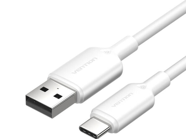 49812_1 USB 2.0 A kuni USB-C 3A kaabel Vention CTQWF 1M (valge)