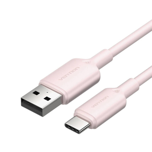 49815_1 USB 2.0 A kuni USB-C 3A kaabel Vention CTQPH 2M (roosa)