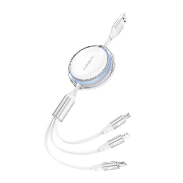 50293_1 Foneng X113 3-in-1 kaabel 1.1M valge