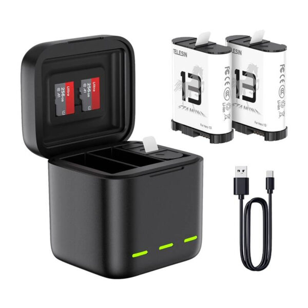 Kolme kanali aku laadija GoPro Hero 13 Black Telesin (S0-BCG-10-TGP)