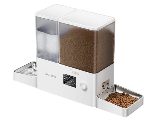 50778_1 Rojeco 2 in 1 lemmikloomade veefontään 3.5L ja toidutootja 5L nupuversion (valge)