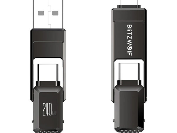 51249_1 Blitzwolf BW-HDC7 4-in-1 USB+C+Lightning kaabel 240W 1.2m (must)